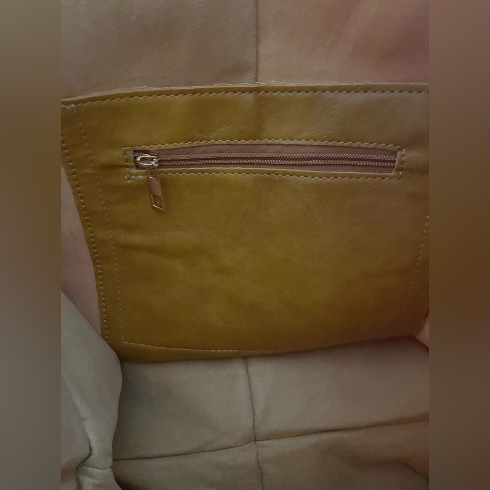 Roomy Mustard Hobo Tote Bag - Picture 5 of 7